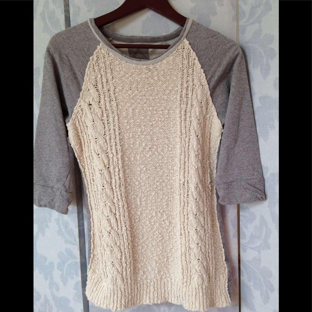 REDUCED PRICE Ruff Hewn gray and cream top